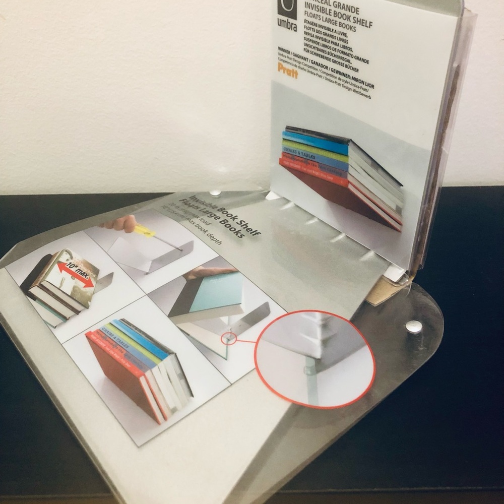 Umbra Silver Invisible Book Shelf Organizer.